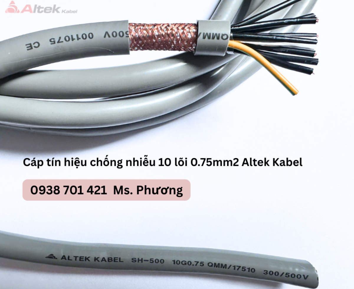 Cáp tín hiệu chống nhiễu 10 lõi 0.75mm2 Altek Kabel Đà Nẵng, Hà Nội, Hồ Chí Minh