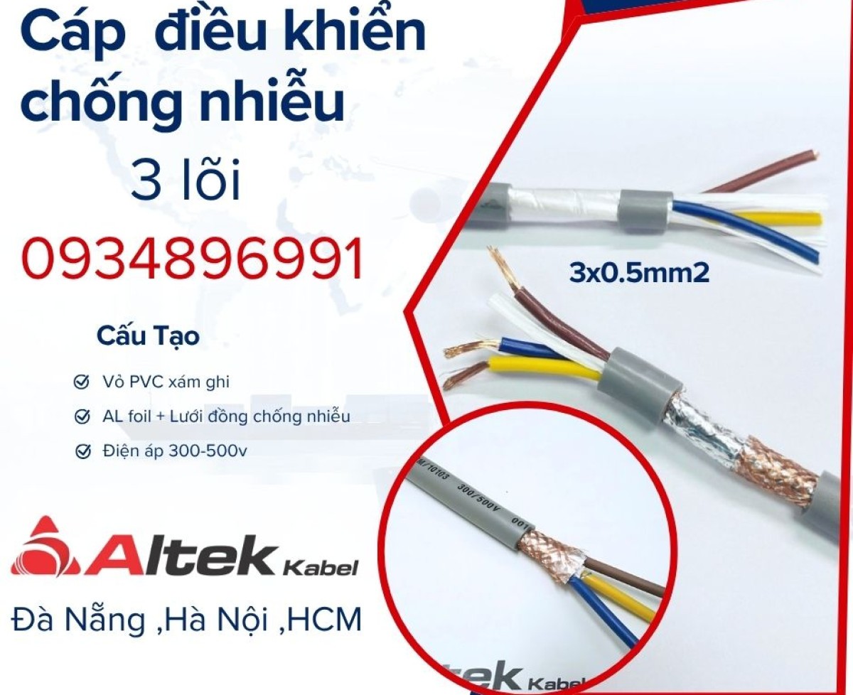 Cáp điều khiển 3x0.5mm2 Altek Kabel Hà Nội, Đà Nẵng, Hồ Chí Minh