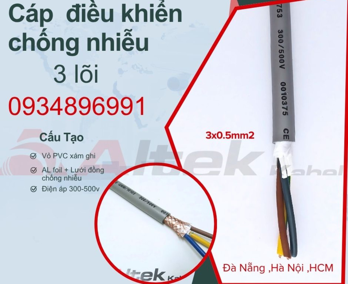 Cáp điều khiển 3x0.5mm2 Altek Kabel Hà Nội, Đà Nẵng, Hồ Chí Minh