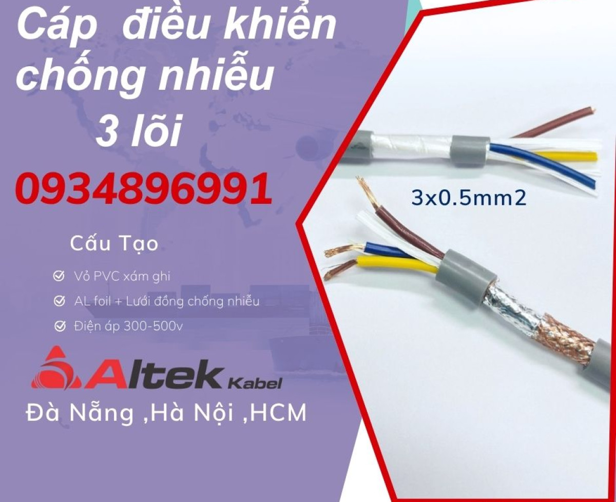Cáp điều khiển 3x0.5mm2 Altek Kabel Hà Nội, Đà Nẵng, Hồ Chí Minh