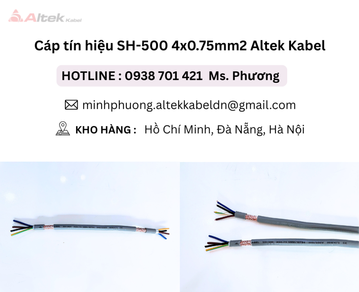 Cáp tín hiệu SH-500 4x0.75mm2 Altek Kabel Đà Nẵng, Hà Nội, Hồ Chí Minh