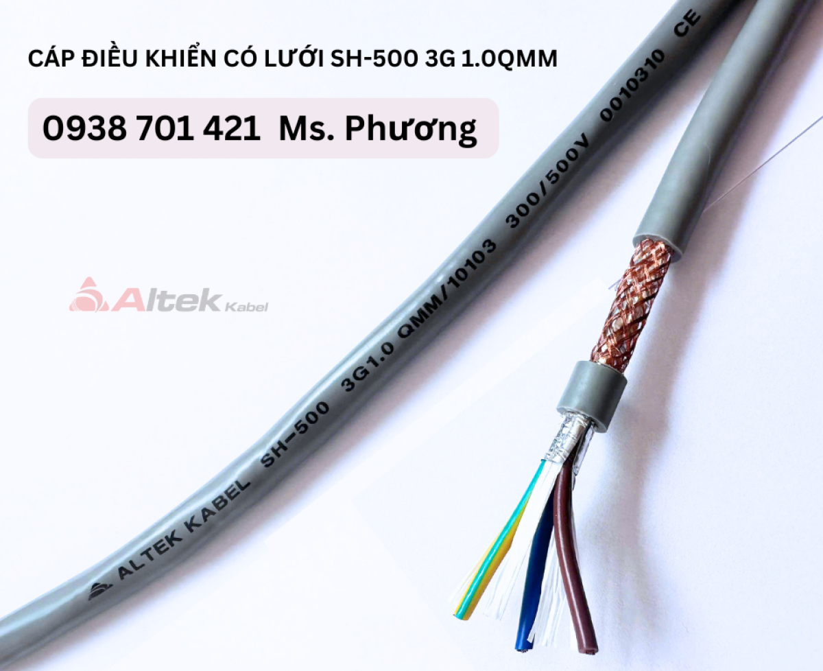 Cáp điều khiển có lưới SH-500 3G 1.0QMM Altek Kabel Đà Nẵng, Hà Nội, Hồ Chí Minh