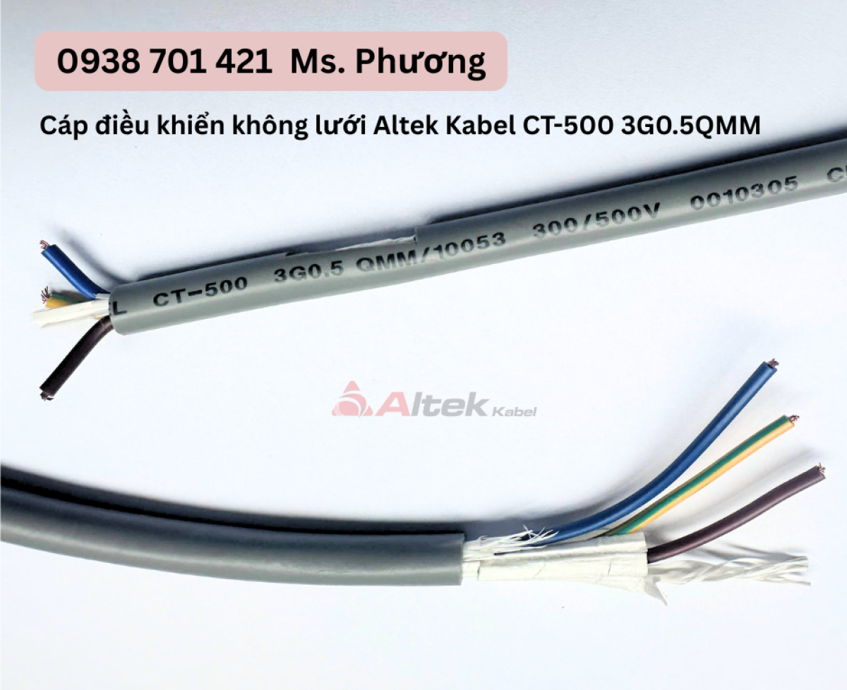 Cáp điều khiển không lưới Altek Kabel CT-500 3G0.5QMM Đà Nẵng, Hà Nội, Hồ Chí Minh