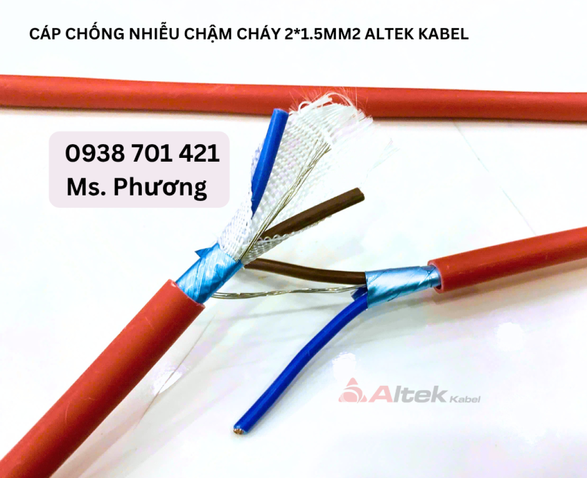 Cáp chống nhiễu chậm cháy 2*1.5mm2 Altek Kabel Đà Nẵng, Hà Nội, Hồ Chí Minh