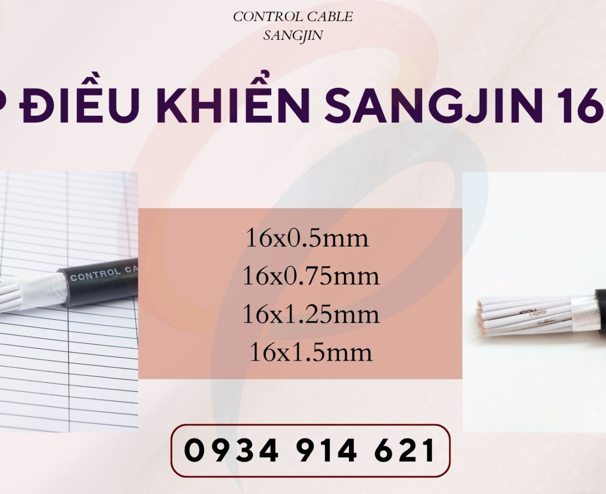 Cáp điều khiển 16 lõi Sangjin - RVV/ RVVP 16x0.75 - phân phối tại HCM