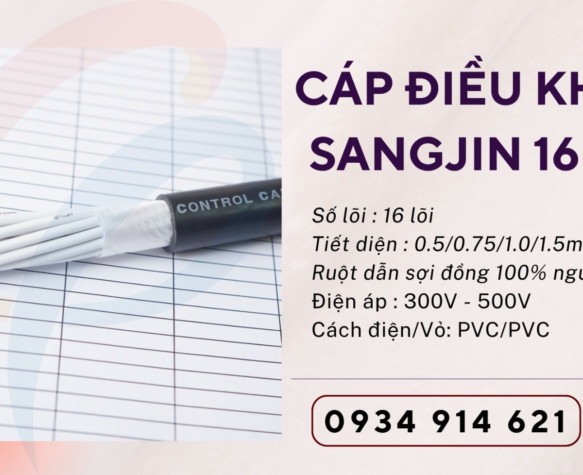 Cáp điều khiển 16 lõi Sangjin - RVV/ RVVP 16x0.75 - phân phối tại HCM