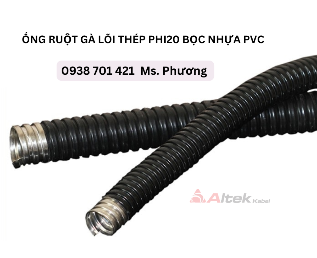 Ống ruột gà lõi thép Phi20 bọc nhựa PVC Đà Nẵng, Hà Nội, Hồ Chí Minh