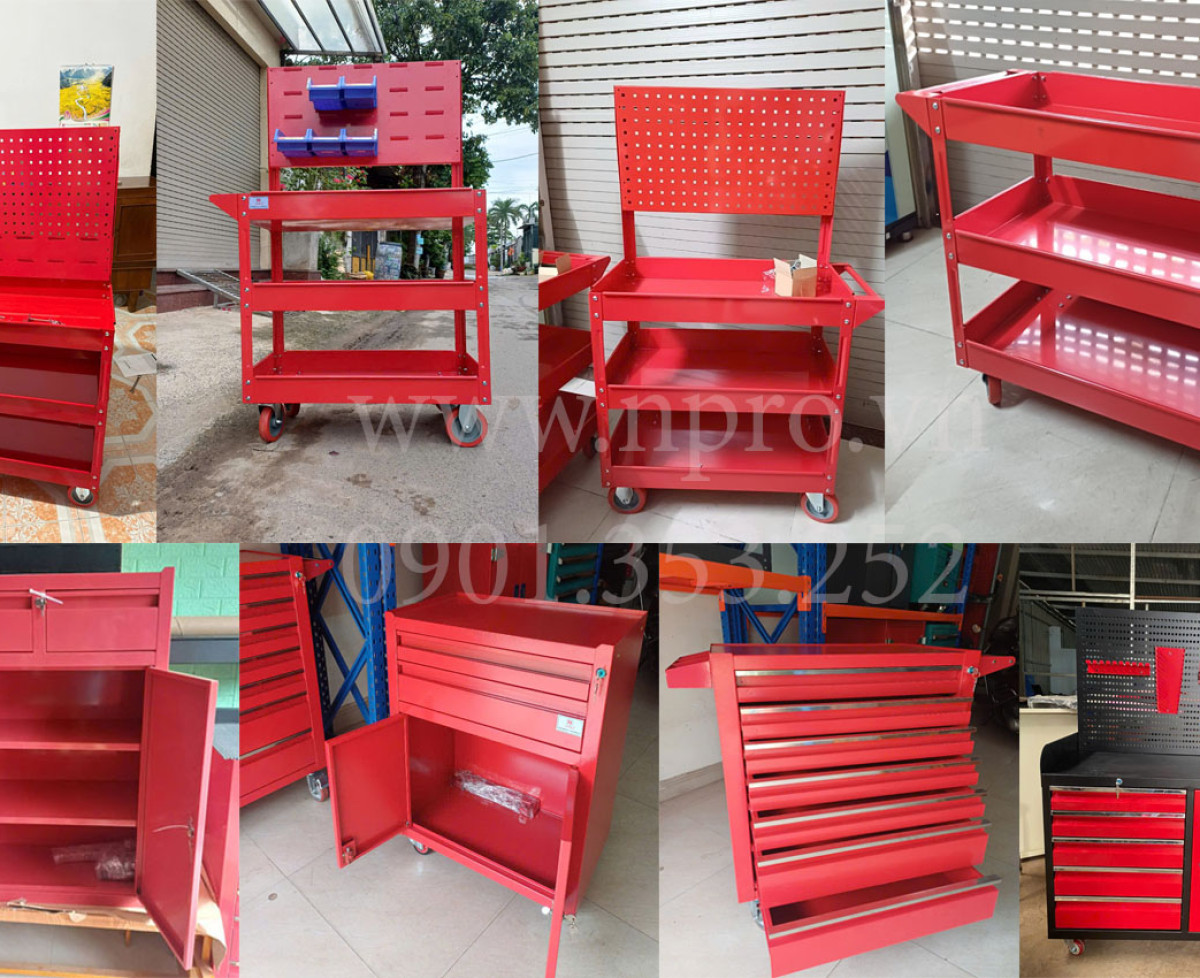 Tủ dụng cụ 2 cánh 2 ngăn 4 khay 2 khoang KT: W1000xD500xH1800mm