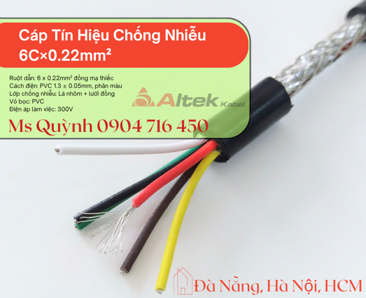 Cáp tín hiệu chống nhiễu 6x0.22 Altek Kabel Hà Nội, Đà Nẵng, Sài Gòn