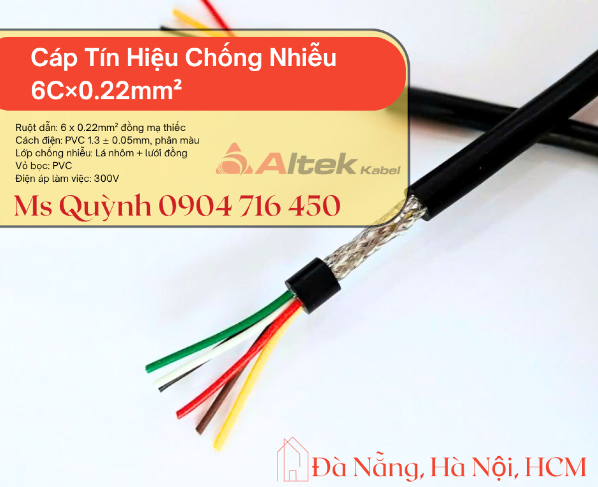 Cáp tín hiệu chống nhiễu 6x0.22 Altek Kabel Hà Nội, Đà Nẵng, Sài Gòn