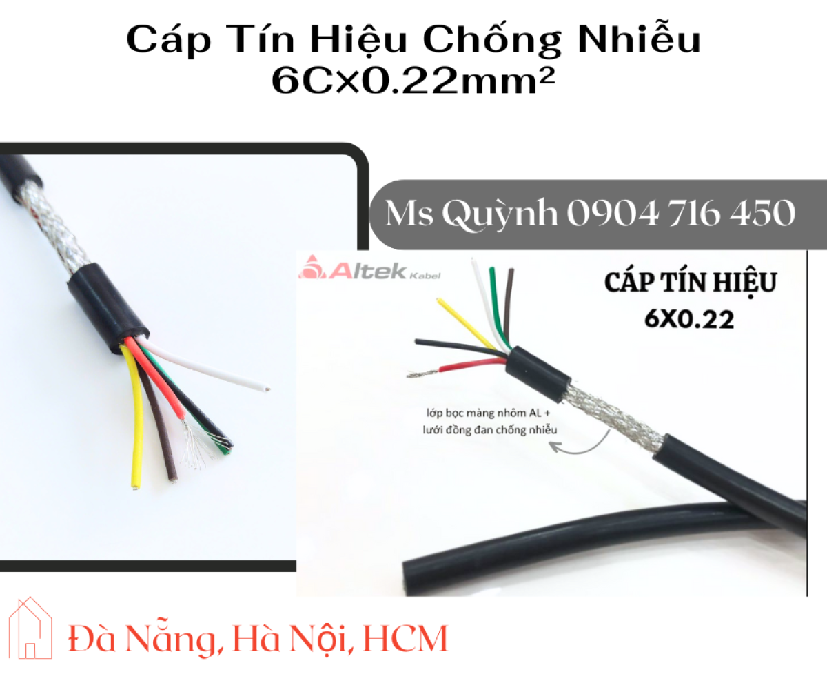 Cáp tín hiệu chống nhiễu 6x0.22 Altek Kabel Hà Nội, Đà Nẵng, Sài Gòn