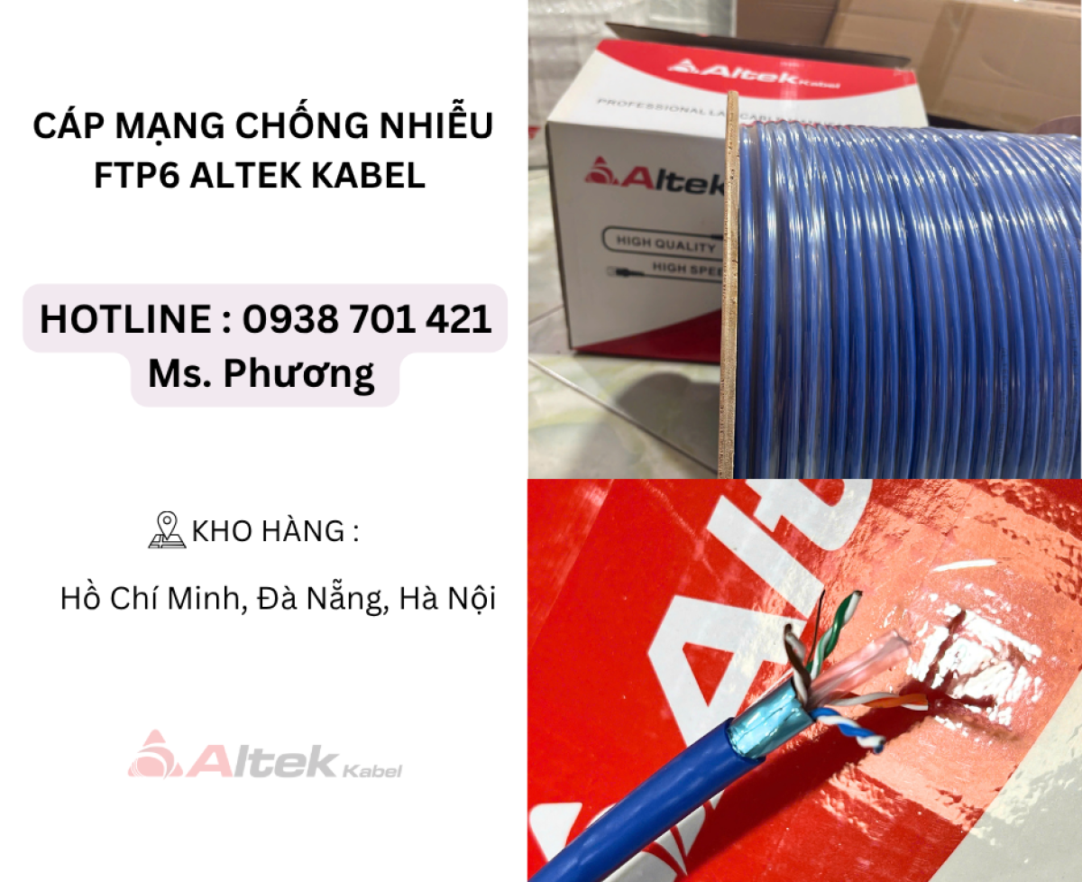 Cáp mạng chống nhiễu FTP6 Altek Kabel Đà Nẵng, Hà Nội, Hồ Chí Minh
