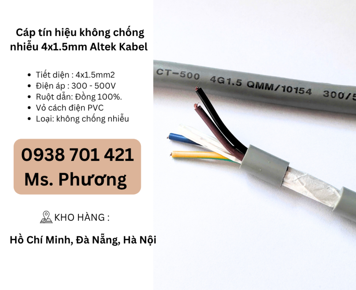 Cáp tín hiệu không chống nhiễu 4x1.5mm Altek Kabel Đà Nẵng, Hồ Chí Minh, Hà Nội