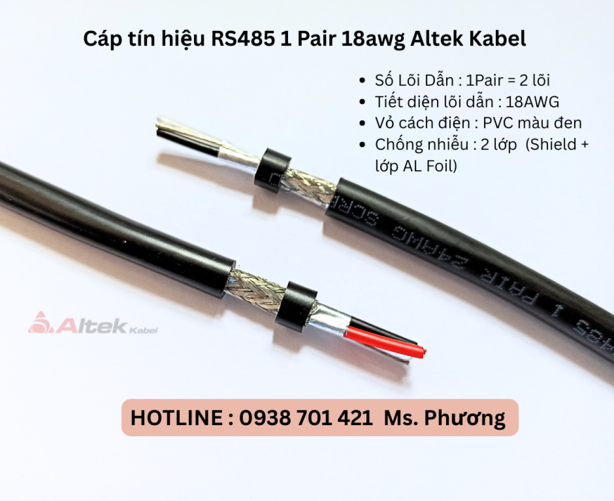 Cáp tín hiệu RS485 1 Pair 18awg Altek Kabel tại Đà Nẵng, Hà Nội, Hồ Chí Minh