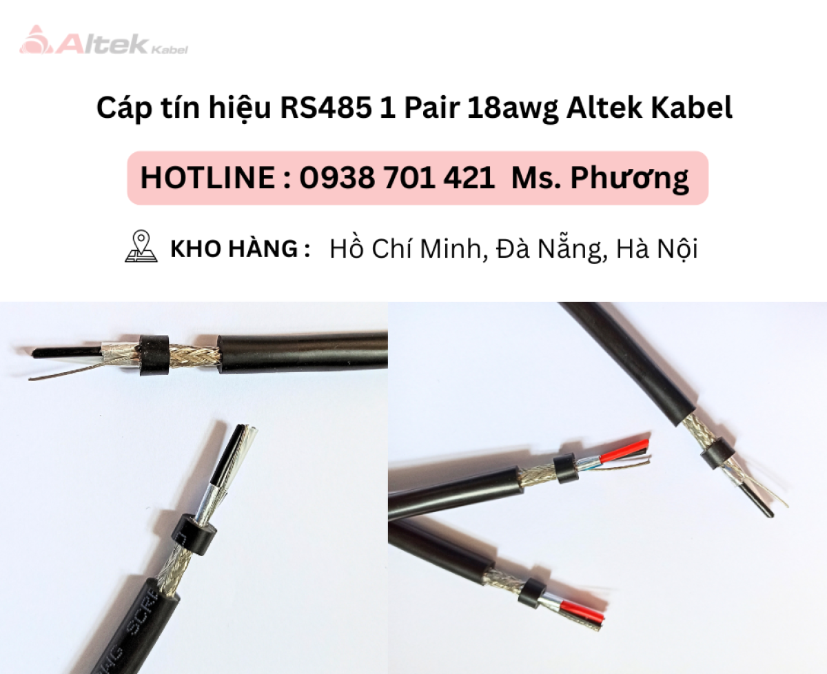 Cáp tín hiệu RS485 1 Pair 18awg Altek Kabel tại Đà Nẵng, Hà Nội, Hồ Chí Minh