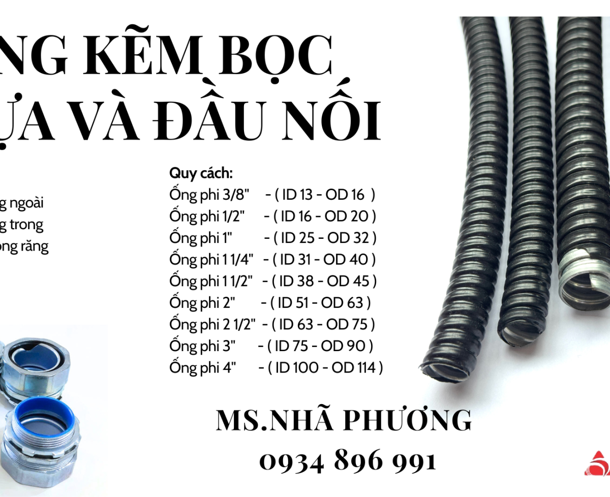 ỐNG RUỘT GÀ KẼM BỌC NHỰA & ĐẦU NỐI ĐÀ NẴNG, HÀ NỘI, HCM