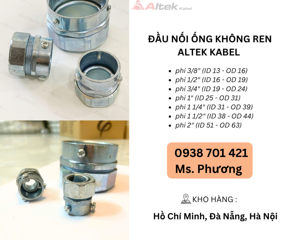 Đầu nối ống không răng tại Đà Nẵng, Hà Nội, Hồ Chí Minh