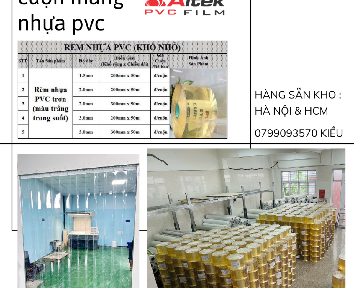 Cuộn màng nhựa pvc khổ nhỏ Altek - giá rẻ tốt tại Tây Ninh