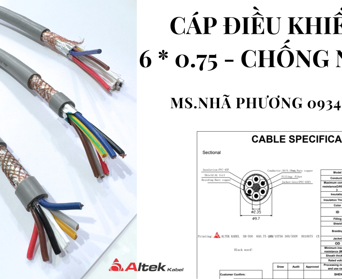 CÁP ĐIỀU KHIỂN ALTEK KABEL 6 LÕI 0.75MM2
