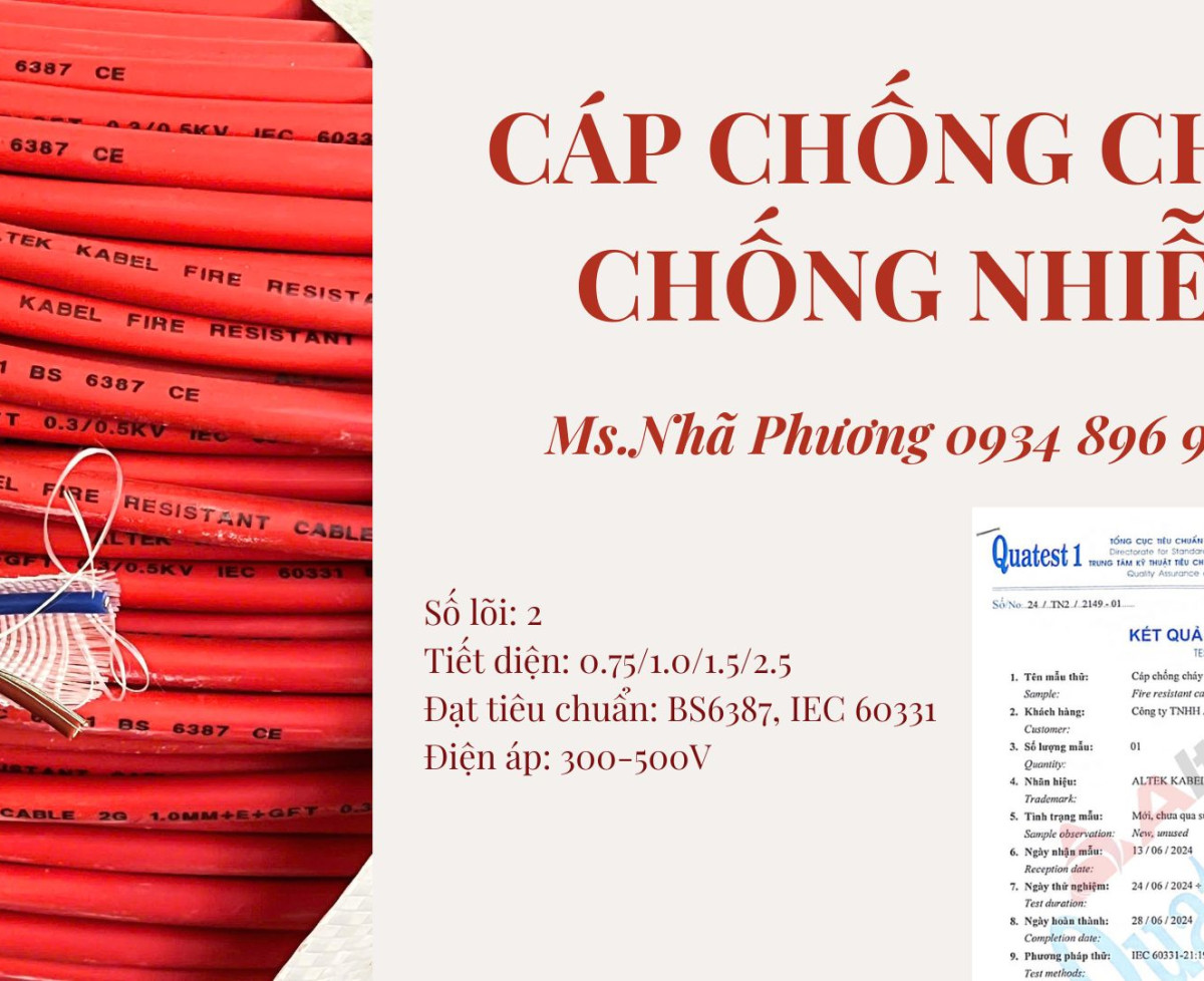 Cáp Chống Cháy Chống Nhiễu 2x0.75 /1.0 /1.5 /2.5 – Altek Kabel Đà Nẵng – Hà Nội – HCM