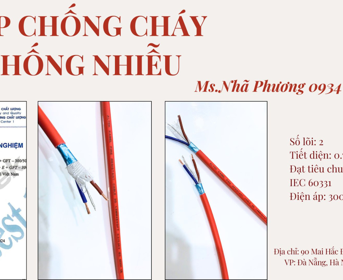 Cáp Chống Cháy Chống Nhiễu 2x0.75 /1.0 /1.5 /2.5 – Altek Kabel Đà Nẵng – Hà Nội – HCM