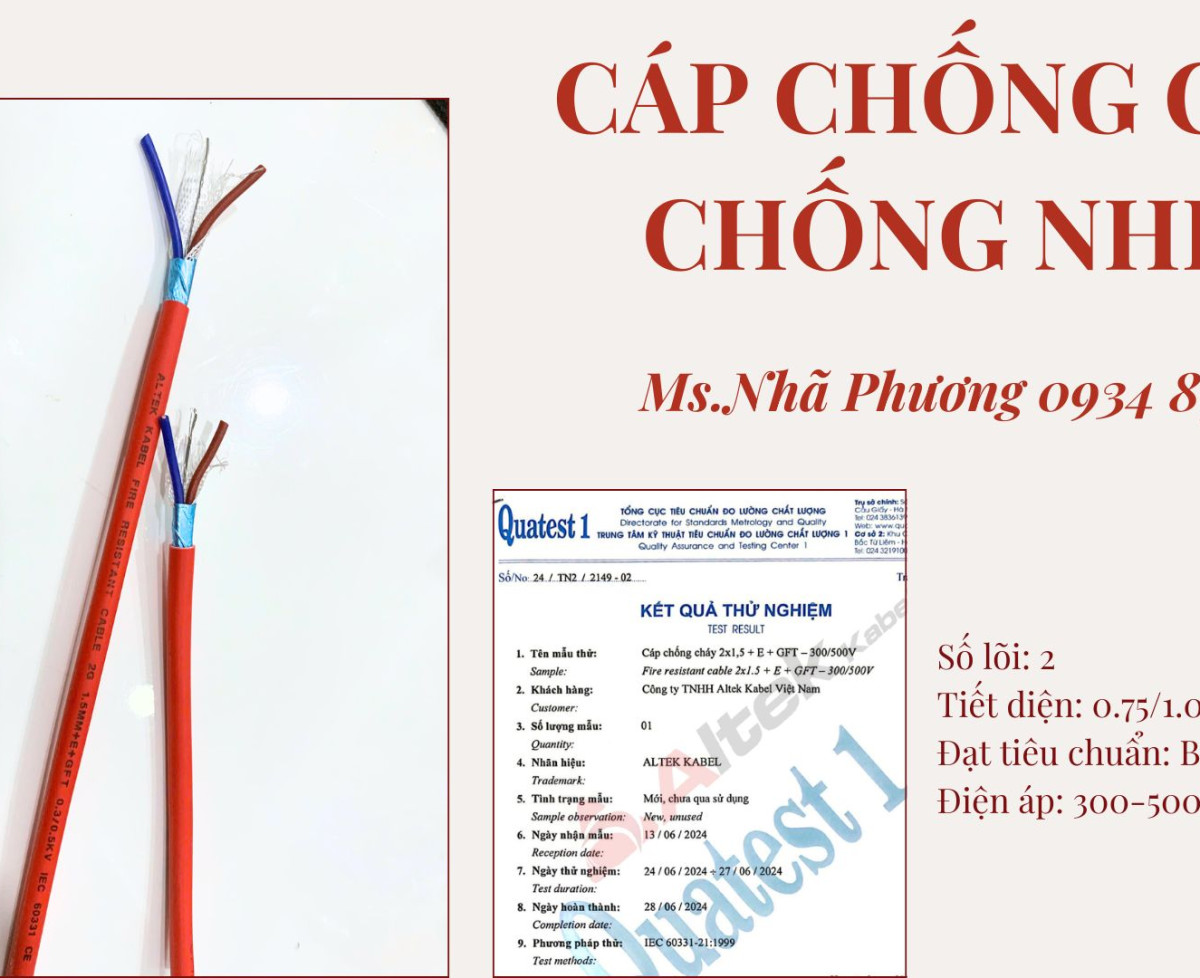 Cáp Chống Cháy Chống Nhiễu 2x0.75 /1.0 /1.5 /2.5 – Altek Kabel Đà Nẵng – Hà Nội – HCM