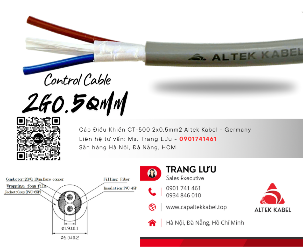 Cáp tín hiệu báo cháy 2x0.5 Đà Nẵng, Hà Nội, Hồ Chí Minh