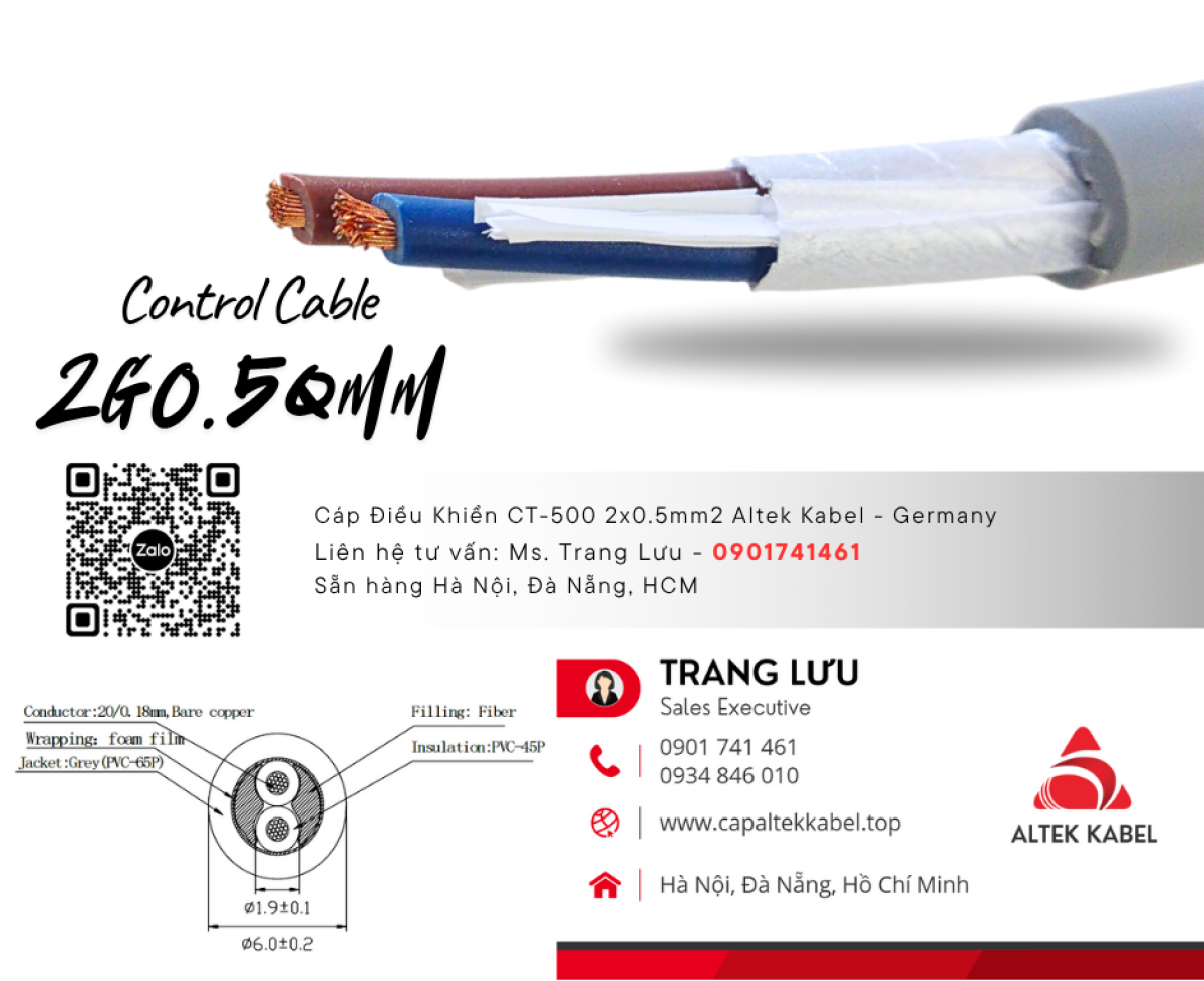 Cáp tín hiệu báo cháy 2x0.5 Đà Nẵng, Hà Nội, Hồ Chí Minh