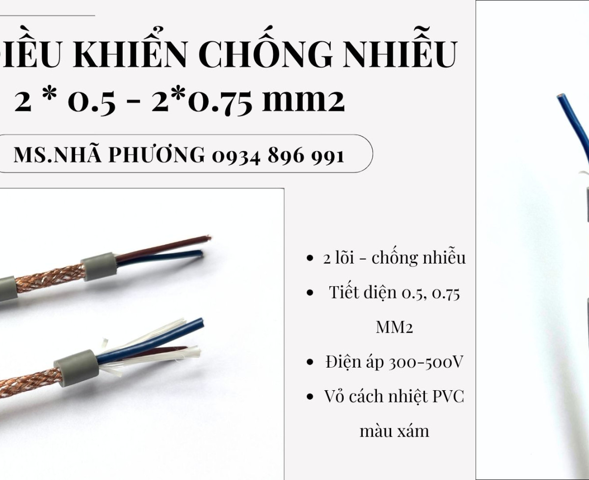 CÁP ĐIỀU KHIỂN 2 X 0.75 MM2, 2 X 0.75 MM2 GIAO HÀNG TOÀN QUỐC