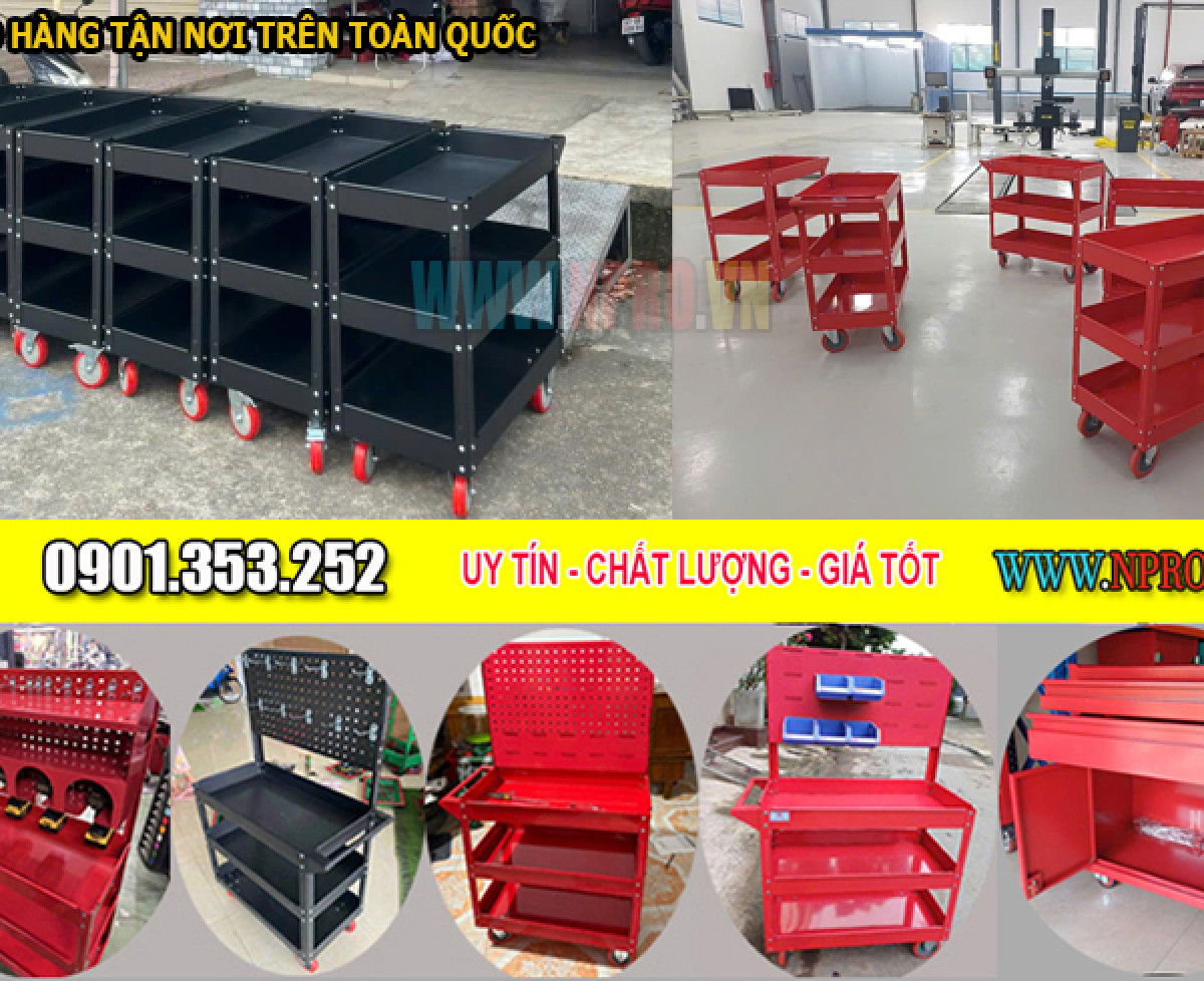 Xe đẩy 3 ngăn – Bảng treo khay nhựa KT: 738×400
