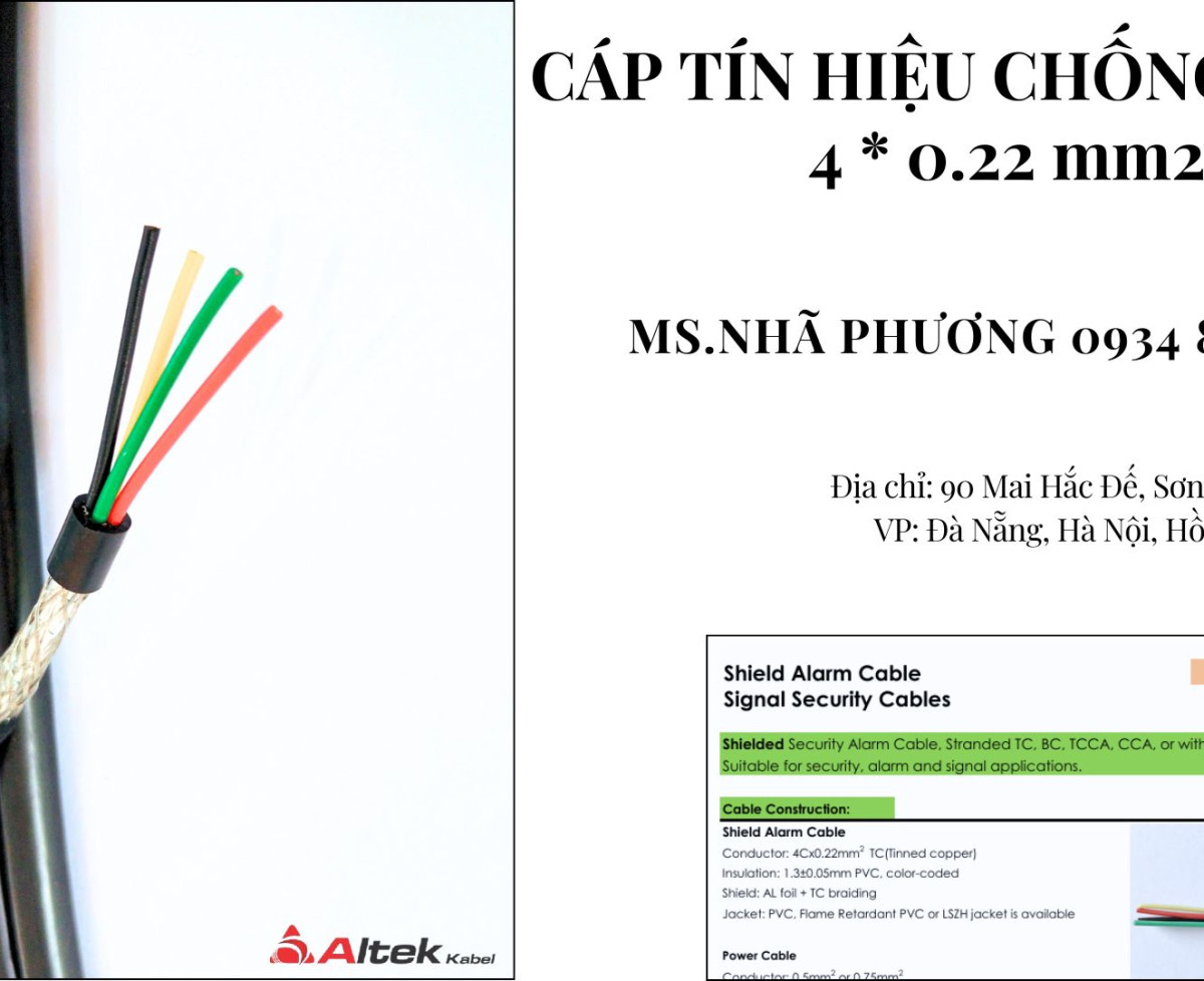 CÁP TÍN HIỆU CHỐNG NHIỄU 4*0.22 MM2 ĐÀ NẴNG, HÀ NỘI, HCM.