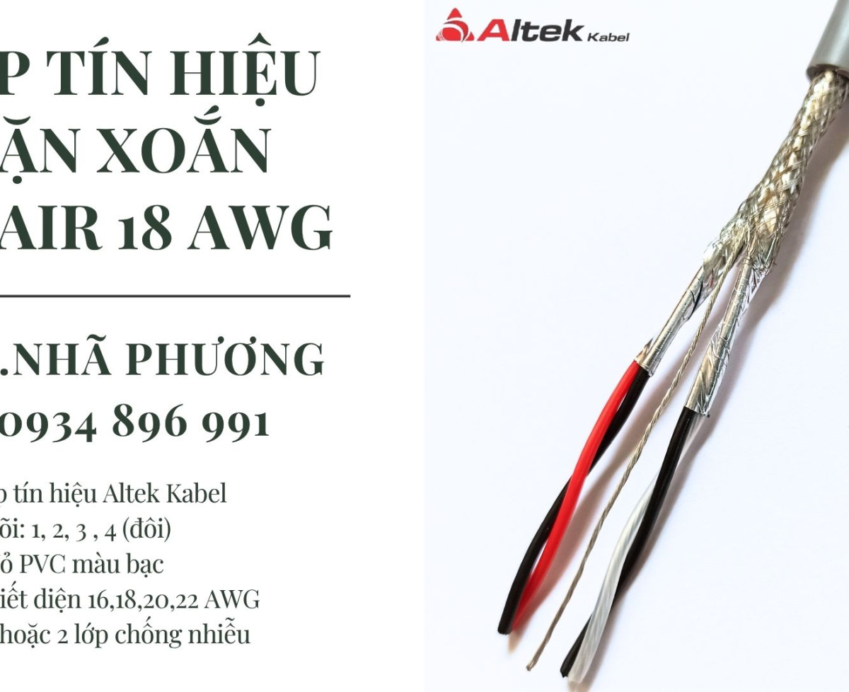 CÁP VẶN XOẮN ALTEK KABEL 2 PAIR 18 AWG GIAO HÀNG TOÀN QUỐC.