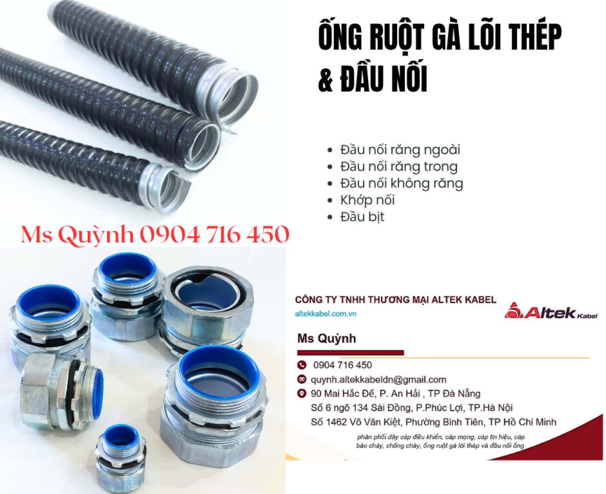 Ống ruột gà lõi thép phi 16,25,32 Đà Nẵng, Sài Gòn. Hà Nội