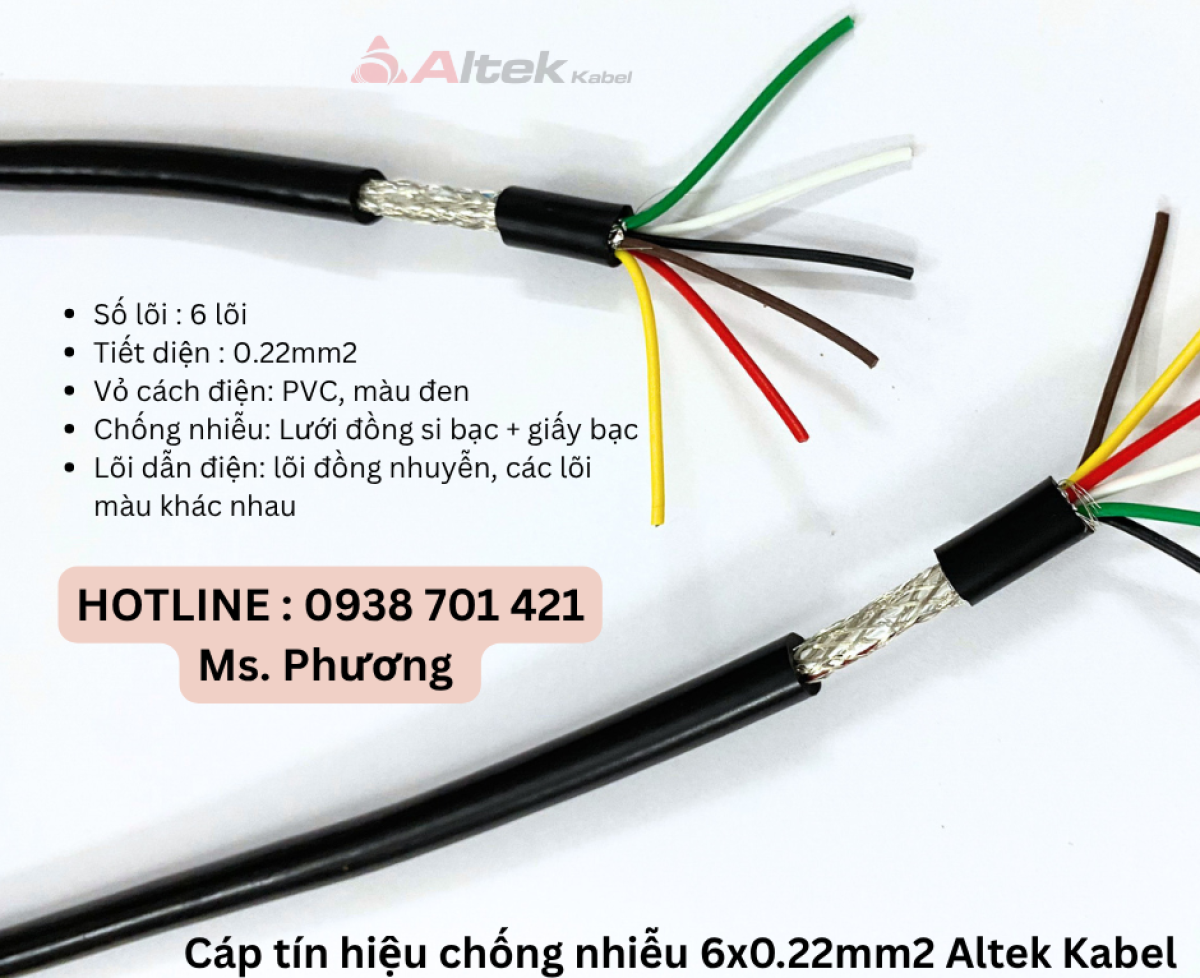 Cáp tín hiệu chống nhiễu 6x0.22mm Altek Kabel Đà Nẵng, Hà Nội, Hồ Chí Minh