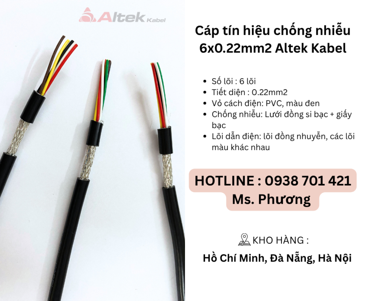 Cáp tín hiệu chống nhiễu 6x0.22mm Altek Kabel Đà Nẵng, Hà Nội, Hồ Chí Minh