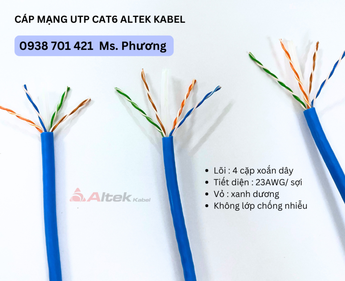 Cáp mạng UTP Cat6 Altek Kabel tại Đà Nẵng, Hà Nội, Hồ Chí Minh