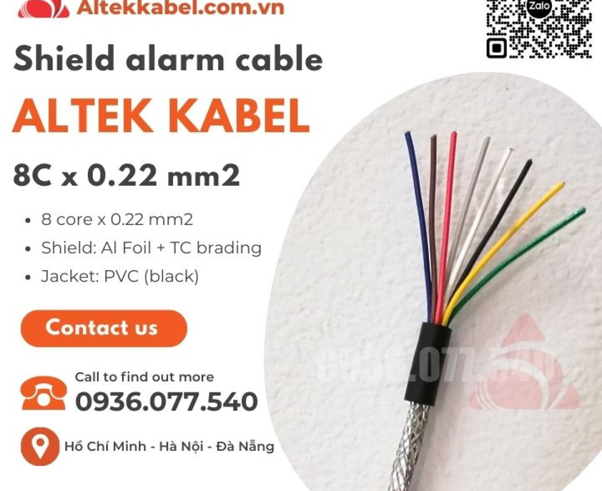 Cáp tín hiệu chống nhiễu Altek Kabel 8x0.22mm²