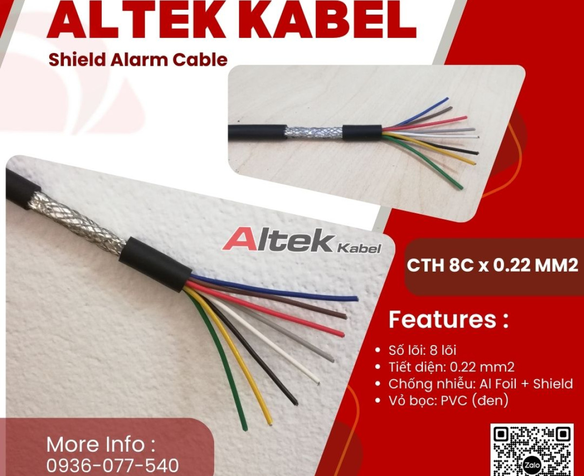 Cáp tín hiệu chống nhiễu Altek Kabel 8x0.22mm²
