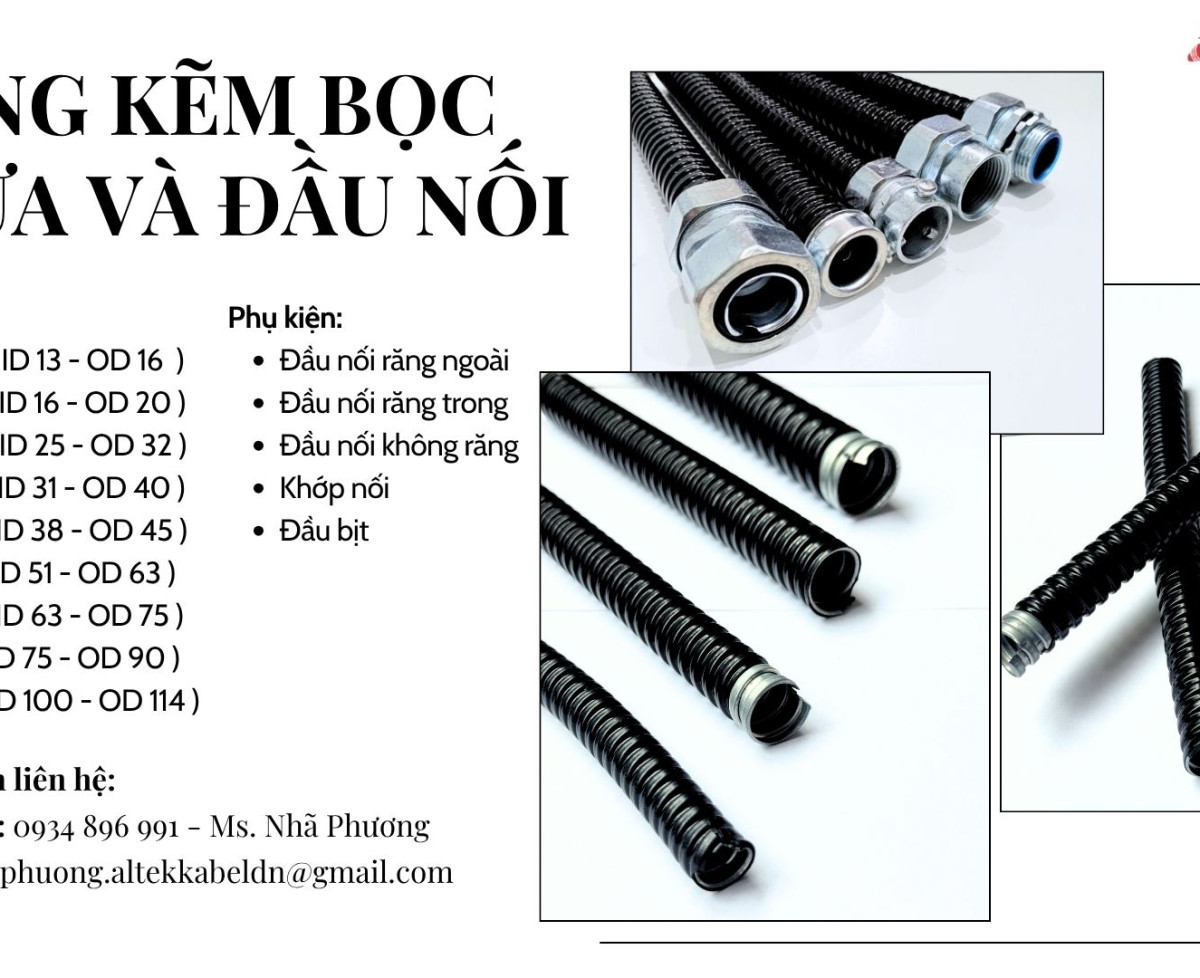 ỐNG RUỘT GÀ KẼM BỌC NHỰA & ĐẦU NỐI ĐÀ NẴNG, HÀ NỘI, HCM