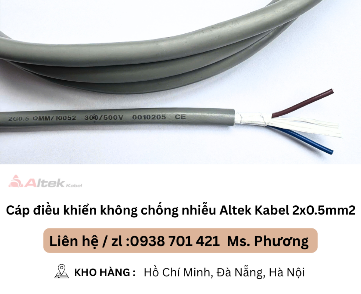 Cáp điều khiển không chống nhiễu Altek Kabel 2x0.5mm Đà Nẵng, Hà Nội, Hồ Chí Minh