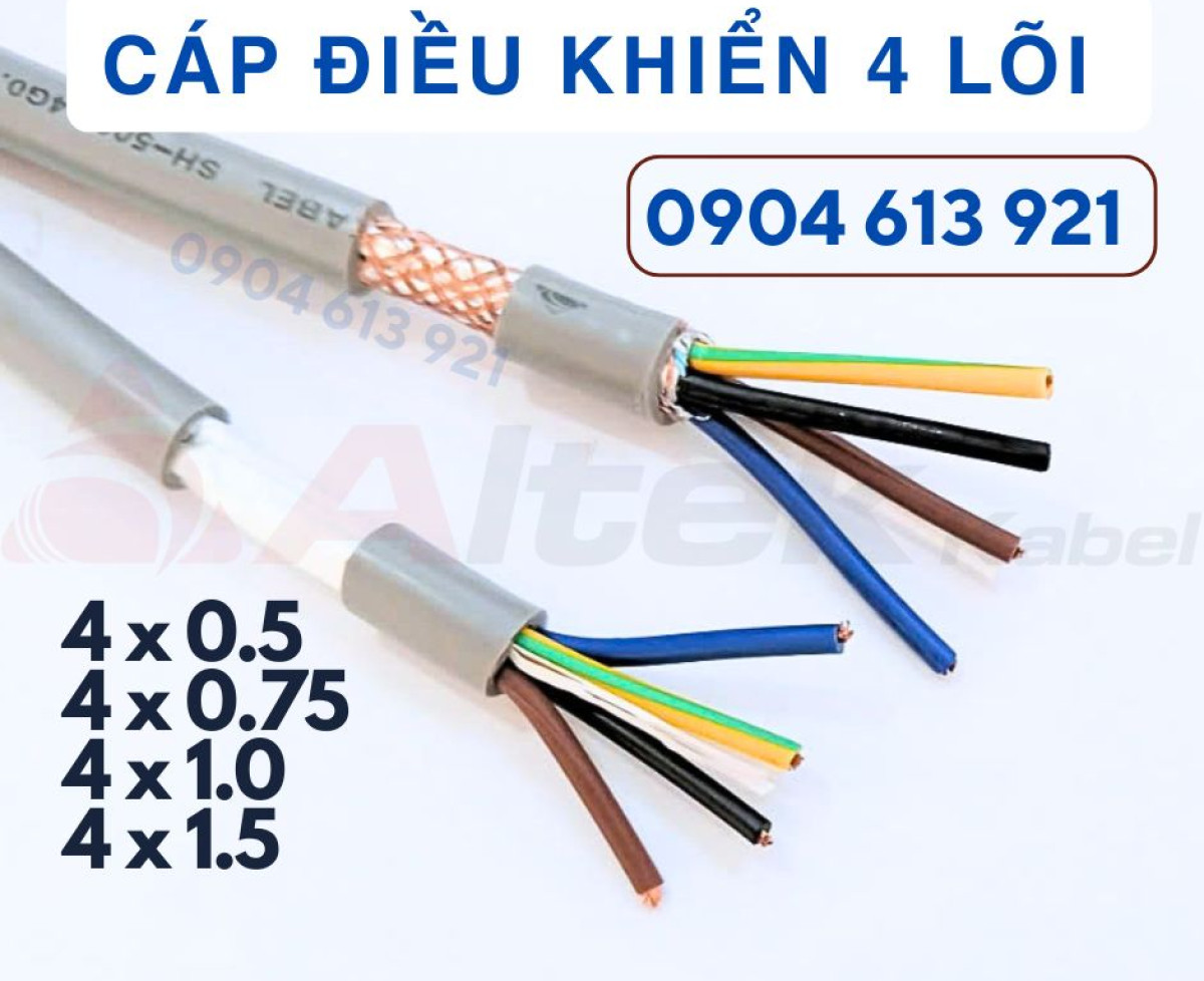 Cáp điều khiển 4 lõi/ cáp tín hiệu 4x0.5mm Altek Kabel