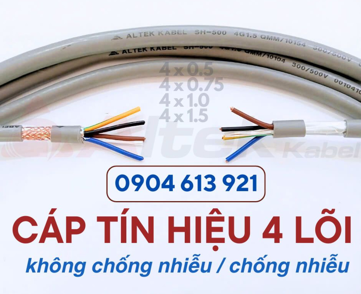 Cáp điều khiển 4 lõi/ cáp tín hiệu 4x0.5mm Altek Kabel
