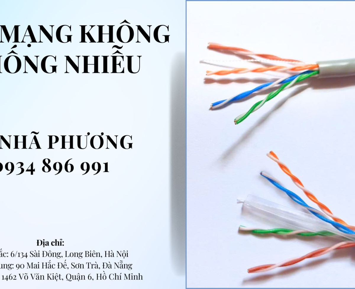 CÁP MẠNG KHÔNG CHỐNG  NHIỄU UTP6 24AWG/ UTP5e 23AWG 4 LÕI.