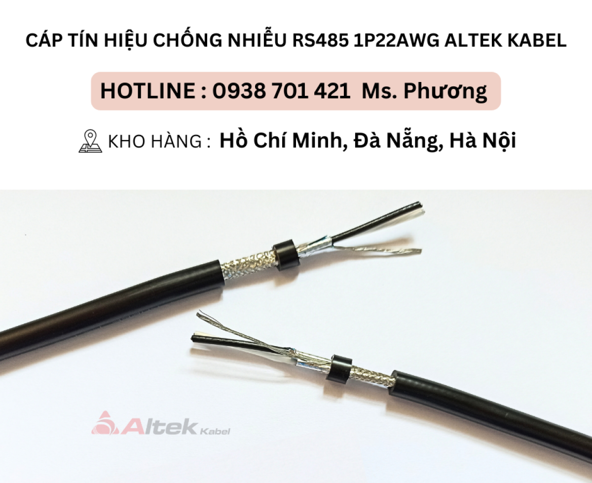 Cáp tín hiệu chống nhiễu RS485 1P22awg Altek Kabel Đà Nẵng, Hà Nội, Hồ Chí Minh