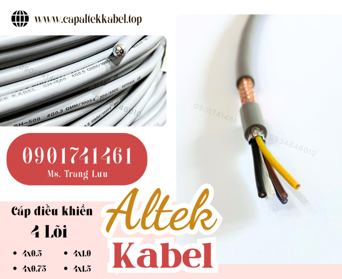 Cáp điều khiển 4x0.5/4x0.75/4x1.0/4x1.5 Altek Kabel chính hãng