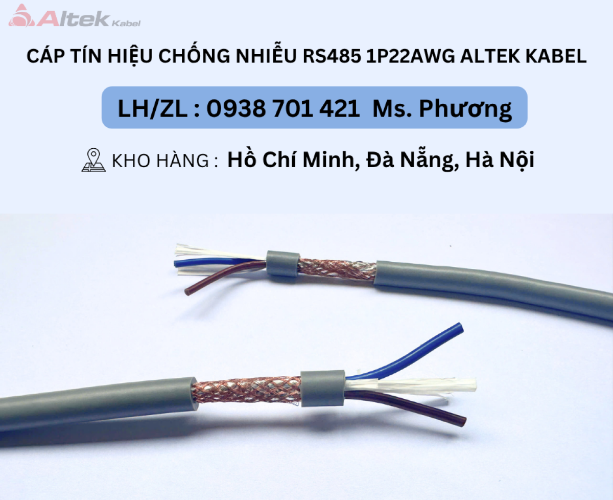 Cáp điều khiển có lưới chống nhiễu 2x0.5mm Altel Kabel Đà Nẵng, Hà Nội, Hồ Chí Minh