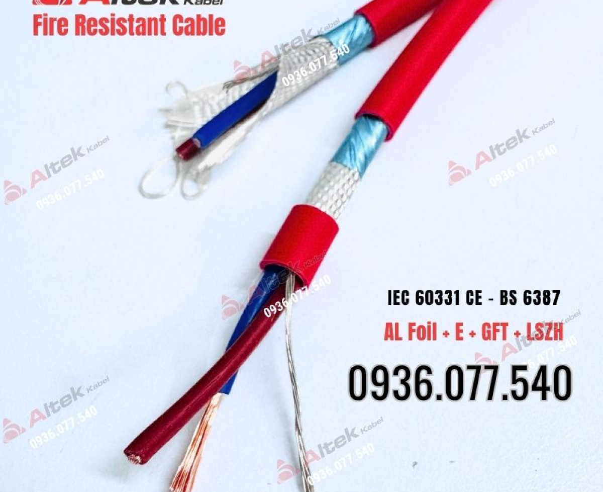 Cáp chống cháy chống nhiễu Altek Kabel 2x1.0mm2 + E + GFT – Fire resistant cable