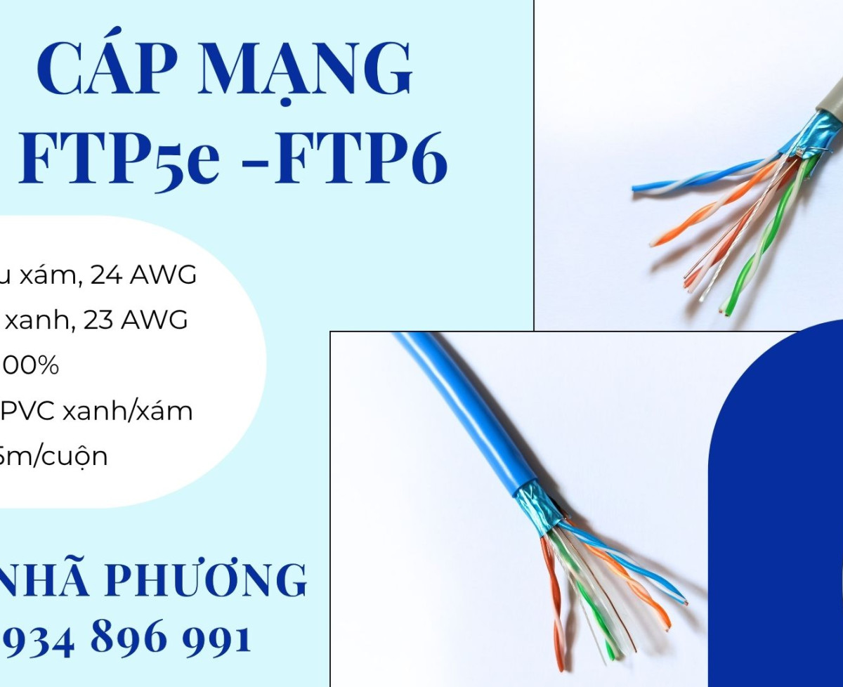 CÁP MẠNG CHỐNG  NHIỄU FTP6 24AWG/ FTP5e 23AWG 8 LÕI.