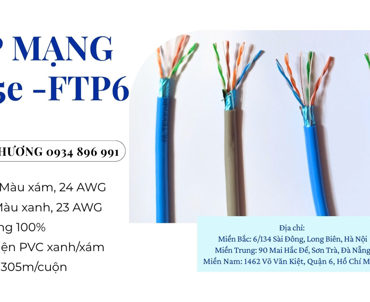 CÁP MẠNG CHỐNG  NHIỄU FTP6 24AWG/ FTP5e 23AWG 8 LÕI.