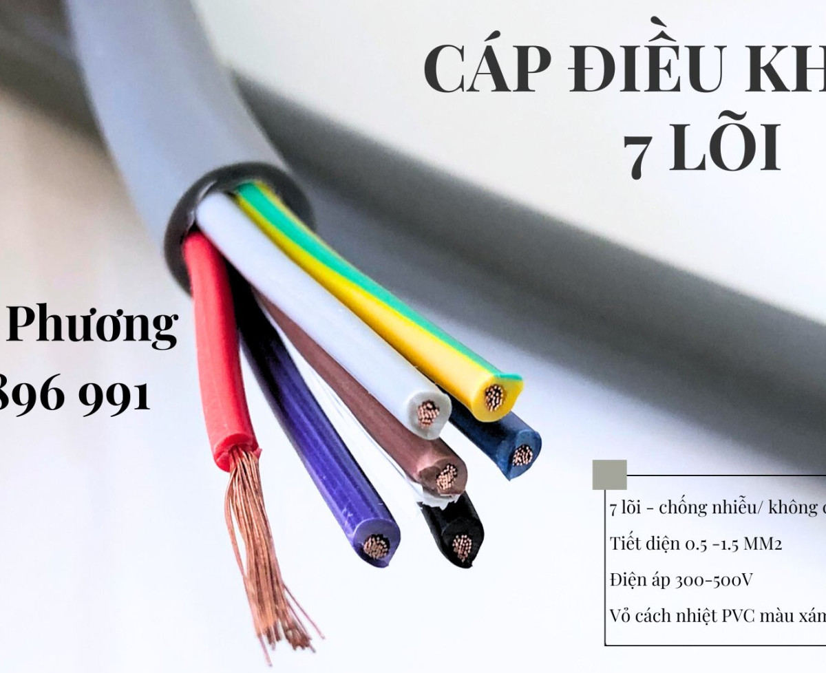 Cáp Điều Khiển 7×0.5mm2 / 7×0.75mm2 / 7×1.0mm2 / 7×1.5mm2